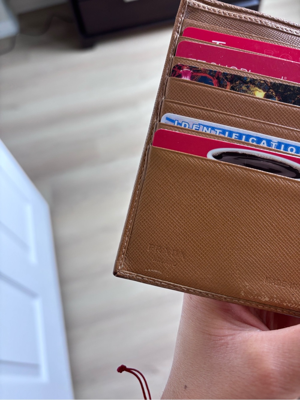 Prada Brown Saffiano Leather Bifold Wallet with Metal Triangle Logo - Picture 5 of 7